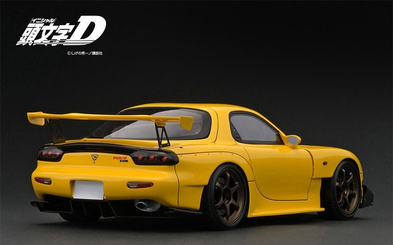 Ignition Model IG3800 1/18 Mazda RX-7 FD3S Initial D Yellow Resin