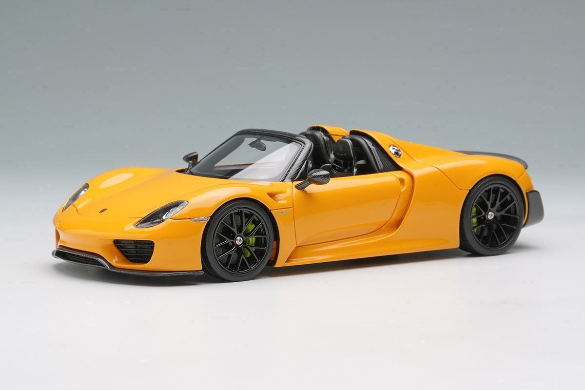 EIDOLON EM569J 1/43 Porsche 918 Spyder Weissach Package 2011 Signal Yellow Resin