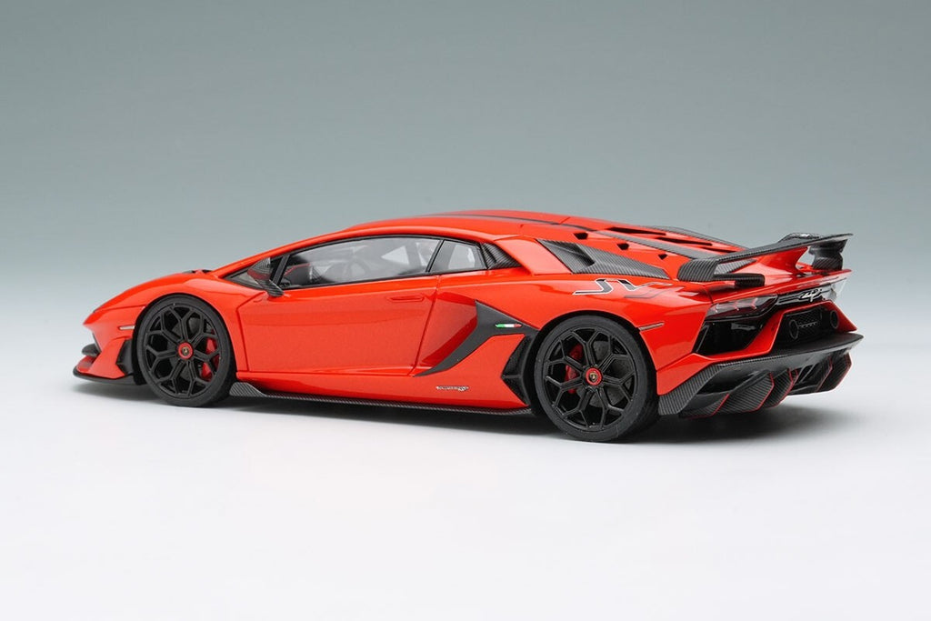 EIDOLON EM438L 1/43 Lamborghini Aventador SVJ 2018 Rosso Mars Black Stripe