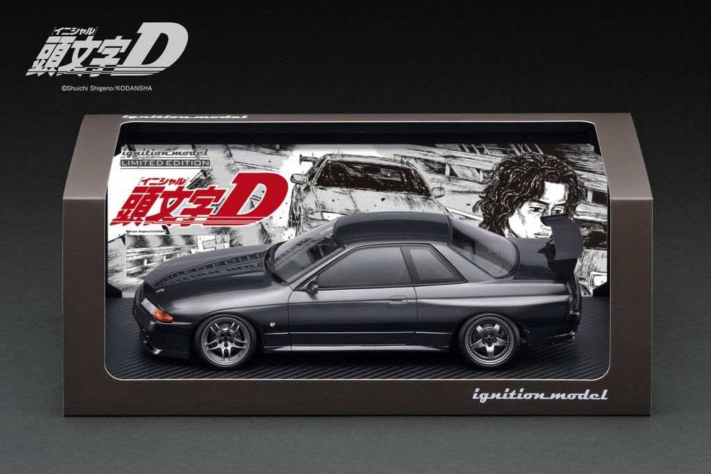 Ignition Model IG3545 1/18 Skyline GT-R BNR32 Initial D Gunmetal