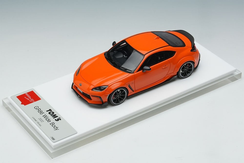 EIDOLON EM725A 1/43 Toyota TOM'S GR86 Wide Body 2022 Orange Resin Ltd 100pcs