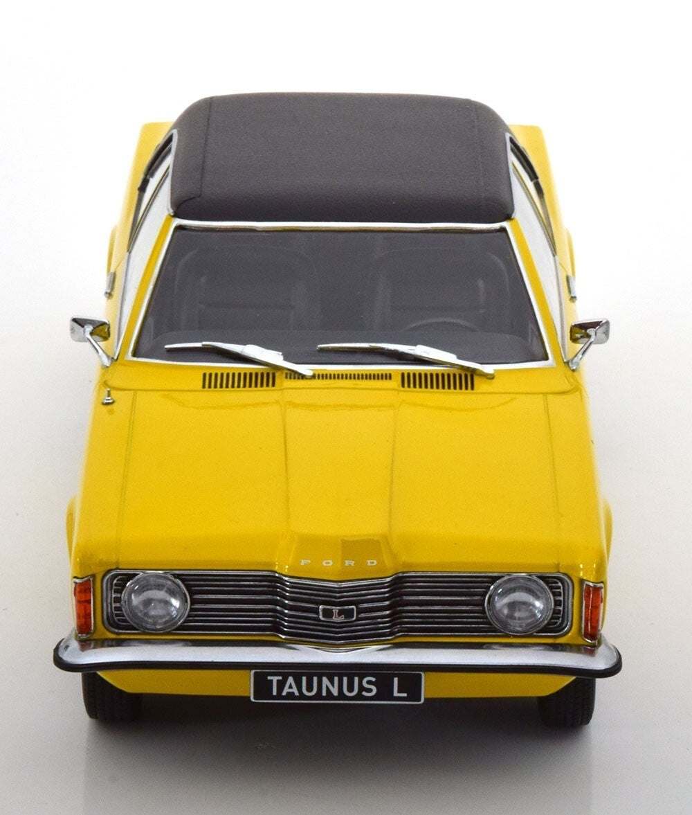 KK scale KKDC180973 1/18 Ford Taunus L Sedan 1971 Yellow/Black Die-cast