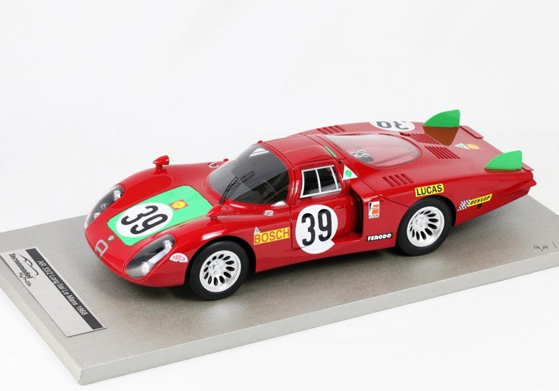 Tecno Model TM18-08C 1/18 Alfa Romeo 33/2 Coda Lunga 1968 Red #39 Le Mans 24h