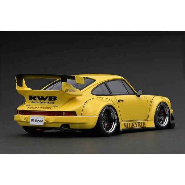 ignition model IG2482 1/18 Porsche 911 RWB 930 (Yellow) with RWB 964 with Engine