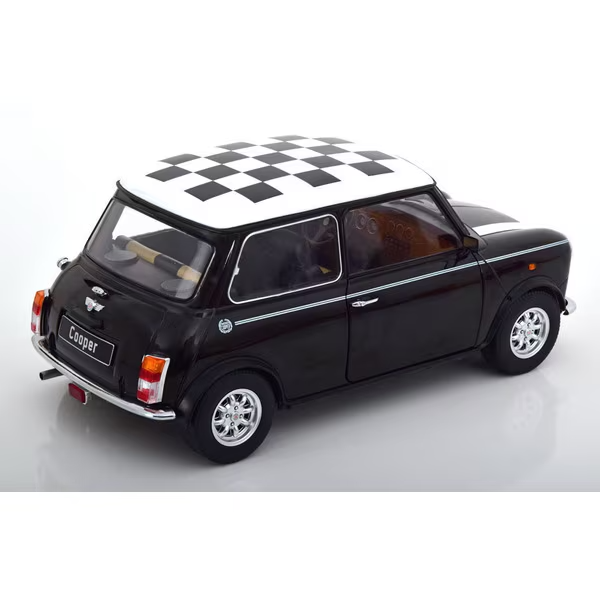 KK Scale KKDC120055L 1/12 Mini Cooper Checkered Flag Black/White Left-Hand Drive