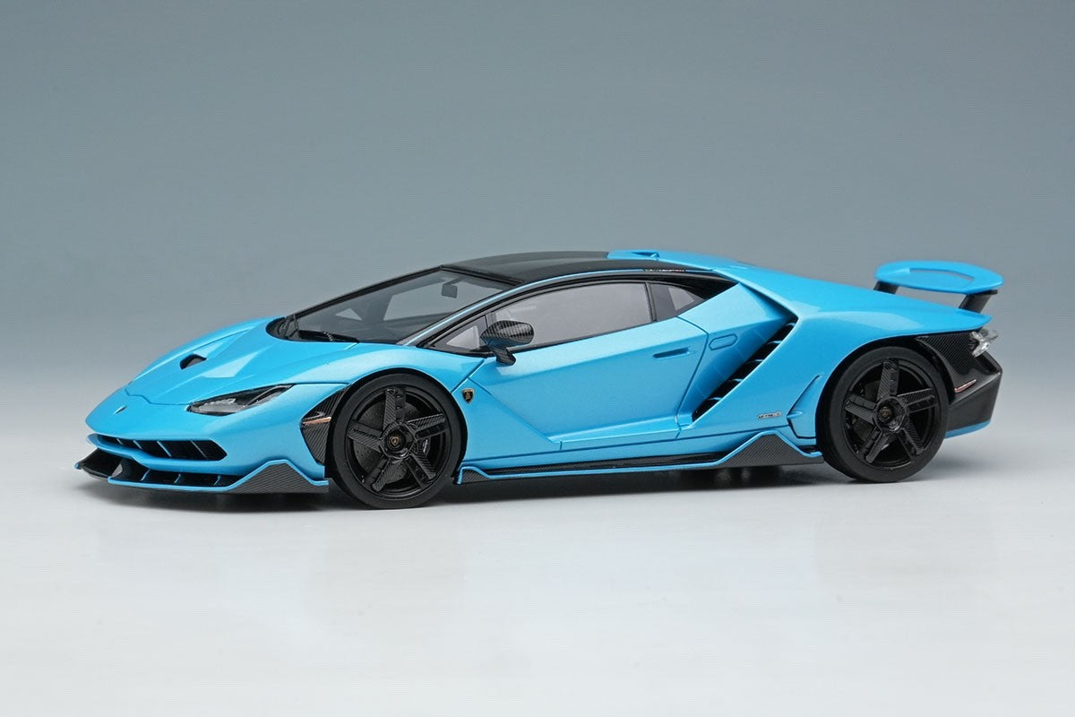 EIDOLON EM780B 1/43 Lamborghini Centenario LP770-4 2016 Rear Wing Up Blu Cepheus