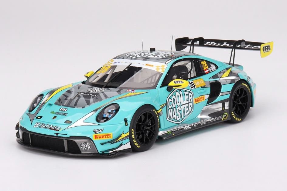 Top Speed TS0550 1/18 Porsche 911 GT3 R 2023 Green #28 HubAuto Macau GP FIA GT