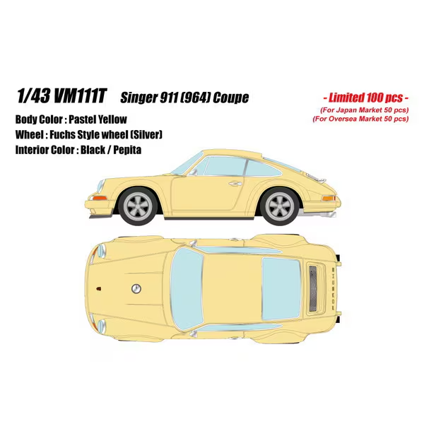 Make Up VISION VM111T 1/43 Singer 911 (964) Coupe – Pastel Yellow