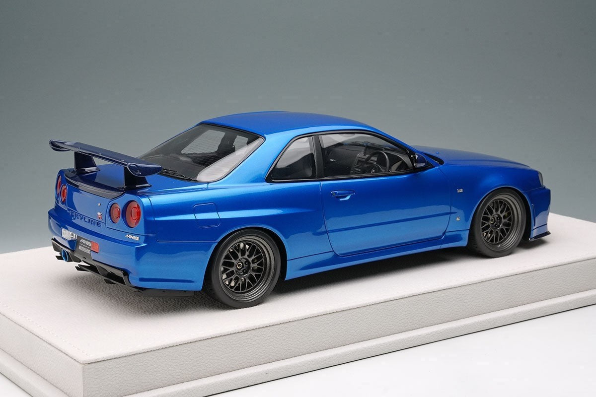 Make Up EIDOLON EML130B 1/18 Mines Nissan Skyline GT-R BNR34 Bayside Blue