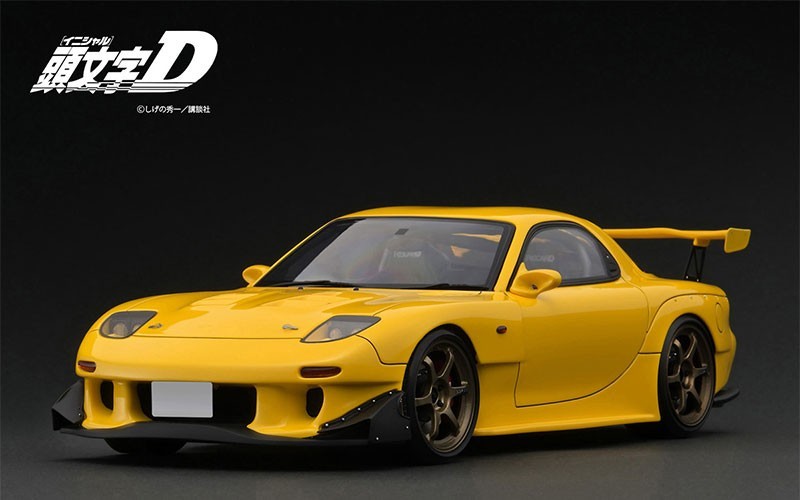 Ignition Model IG3800 1/18 Mazda RX-7 FD3S Initial D Yellow Resin