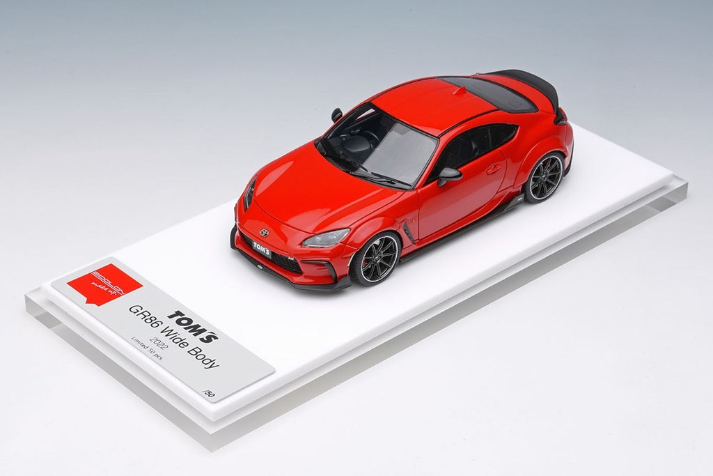EIDOLON EM725F 1/43 Toyota TOM'S GR86 Wide Body 2022 Spark Red Resin 50pcs
