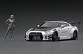 Ignition Model IG2553 1/43 LB-WORKS Nissan GT-R R35 White w/ Figure Resin