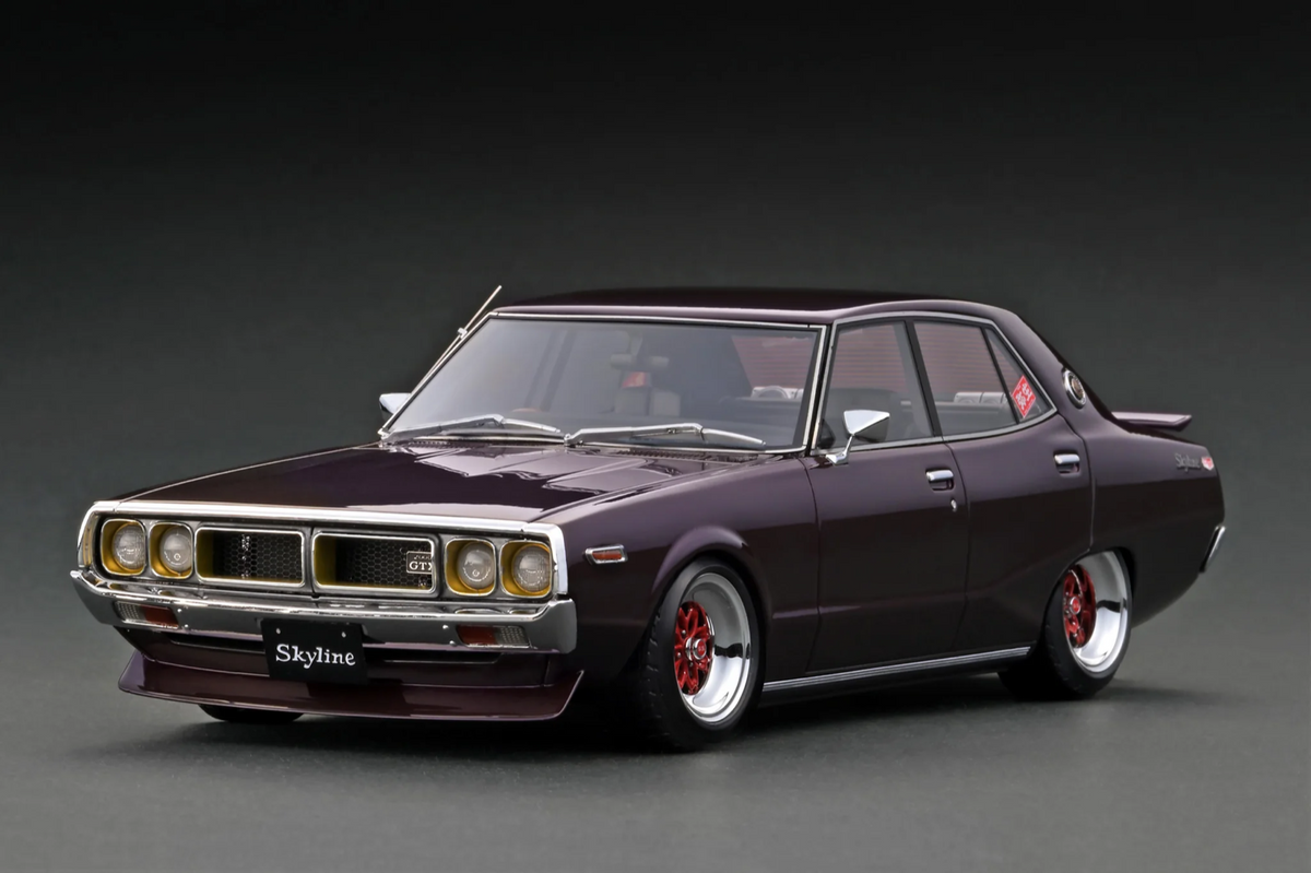 Ignition Model IG3270 1/18 Nissan Skyline Kenmeri GC110 GT-X Purple Resin