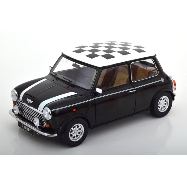 KK Scale KKDC120055L 1/12 Mini Cooper Checkered Flag Black/White Left-Hand Drive