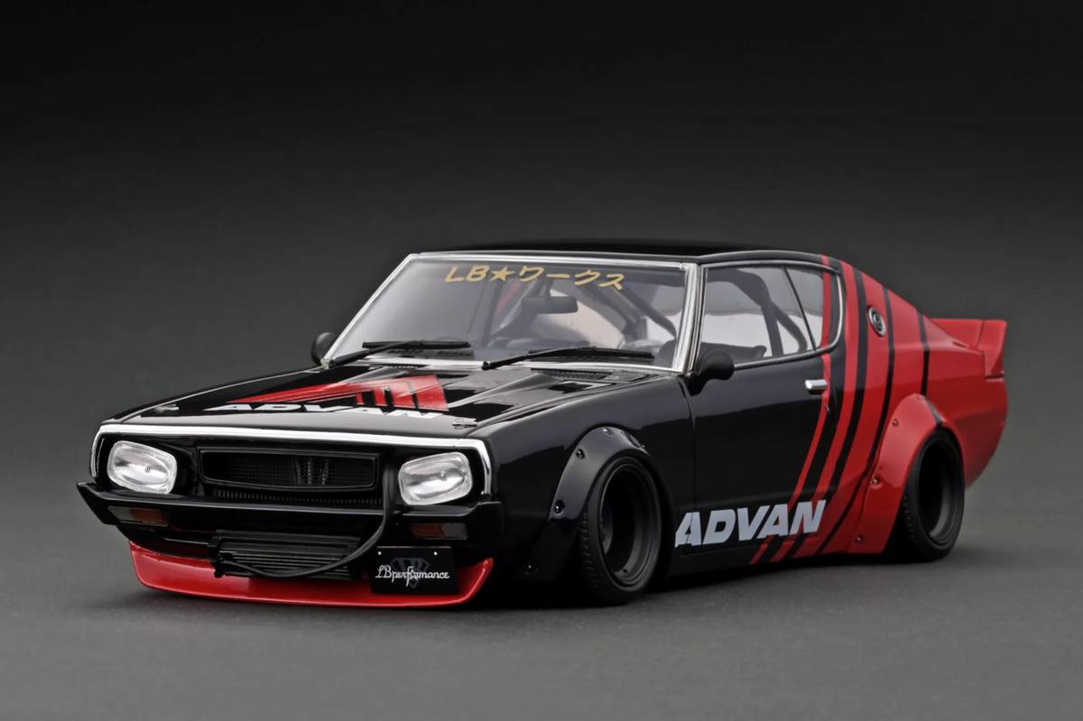 Ignition Model IG3215 1/18 LB-WORKS Nissan Kenmeri GC110 2Dr Black/Red Resin