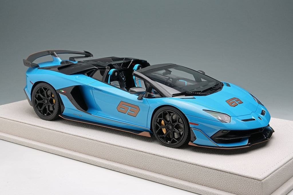 Make Up EIDOLON EML030H 1/18 Lamborghini Aventador SVJ 63 Roadster 2019 Blue