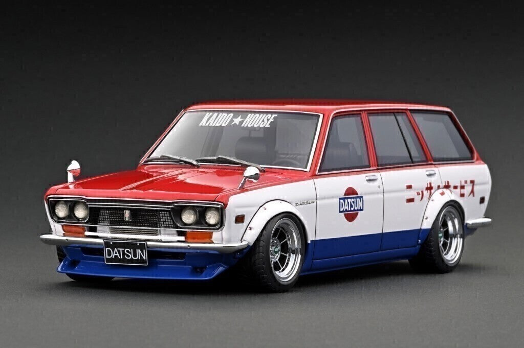 Ignition Model IG3154 1/18 Datsun Bluebird 510 Wagon Red/White/Blue
