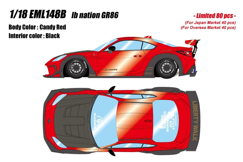 Make Up EIDOLON EML148B 1/18 lb nation GR86 Candy Red Resin Limited 80pcs