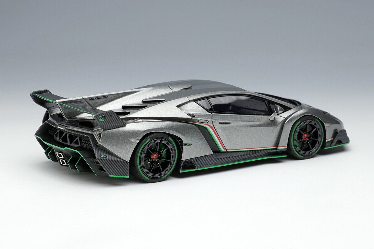EIDOLON EM449C 1/43 Lamborghini Veneno 2013 Metallic Gray Green Accent Resin Car