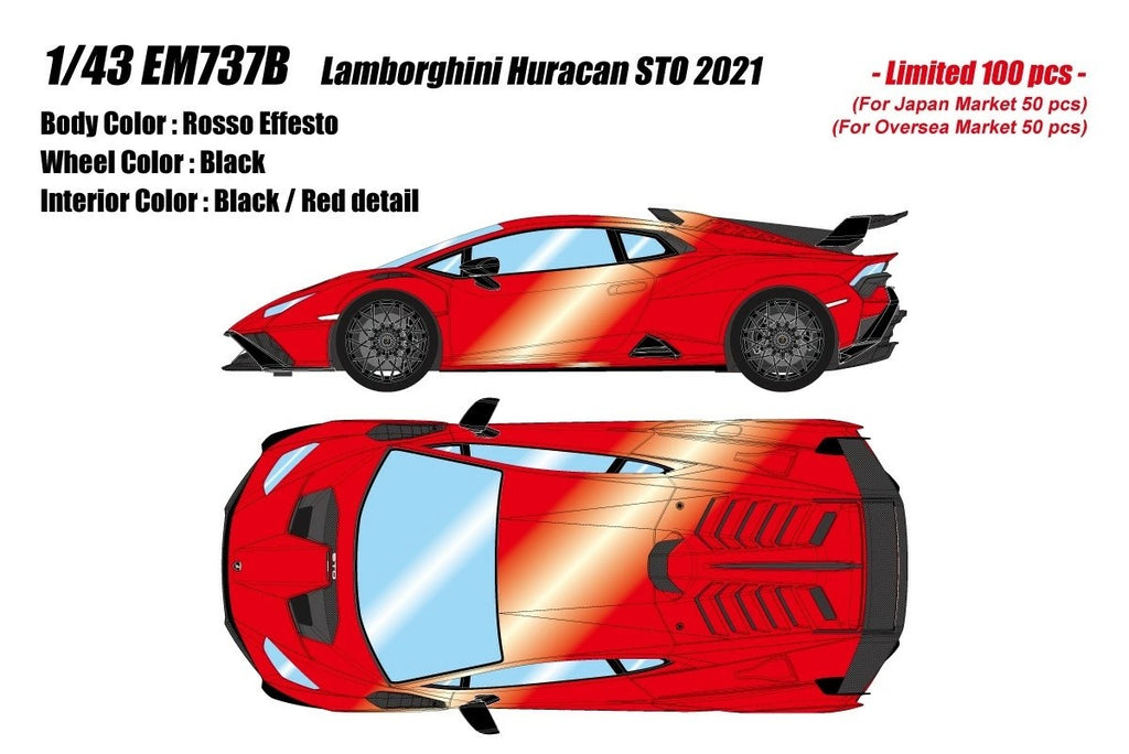Make Up EIDOLON EM737B 1/43 Lamborghini Huracan STO 2021 Rosso Effesto Resin