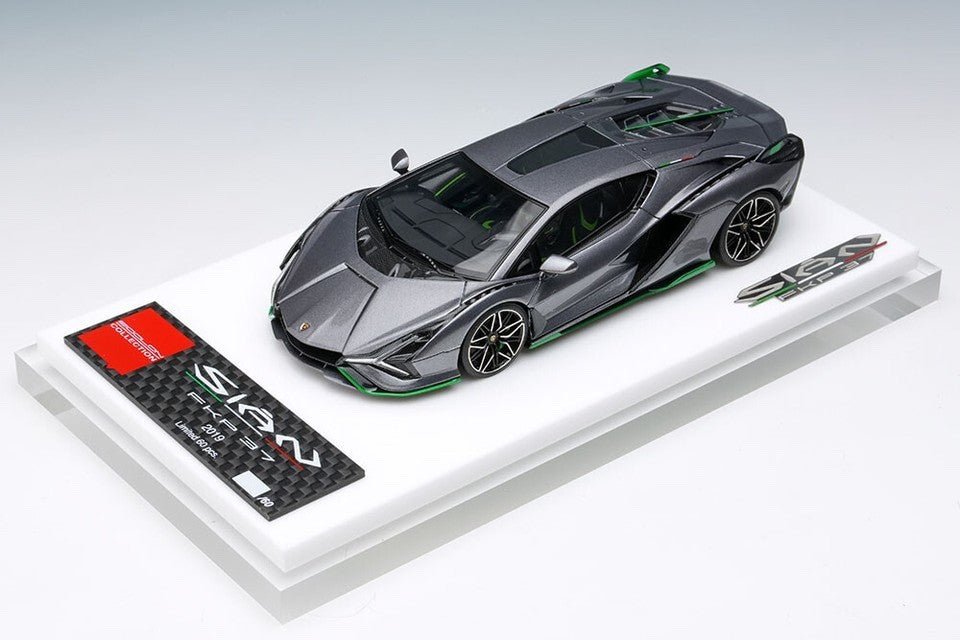 EIDOLON EM675C 1/43 Lamborghini Sian FKP37 2019 with Stripe Grigio Lynx Limited