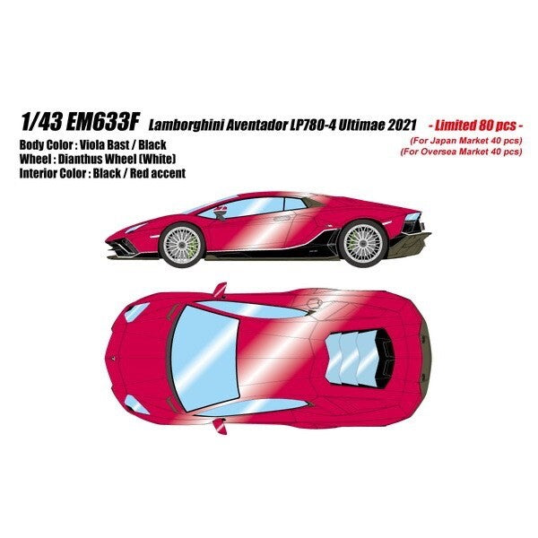 EIDOLON EM633F 1/43 Lamborghini Aventador LP780-4 Ultimae 2021 Viola Bast