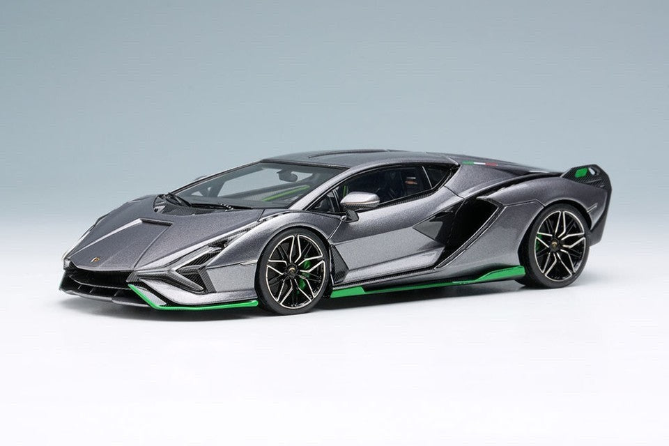 EIDOLON EM675C 1/43 Lamborghini Sian FKP37 2019 with Stripe Grigio Lynx Limited