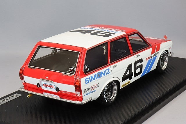 Ignition Model x Tarmac Works IG3063 1/18 BRE Datsun 510 Wagon Red/White