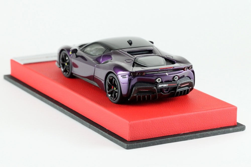 BBR RACE43-132 1/43 Ferrari SF90 Stradale Violet Red Leather Base Ltd 20pcs