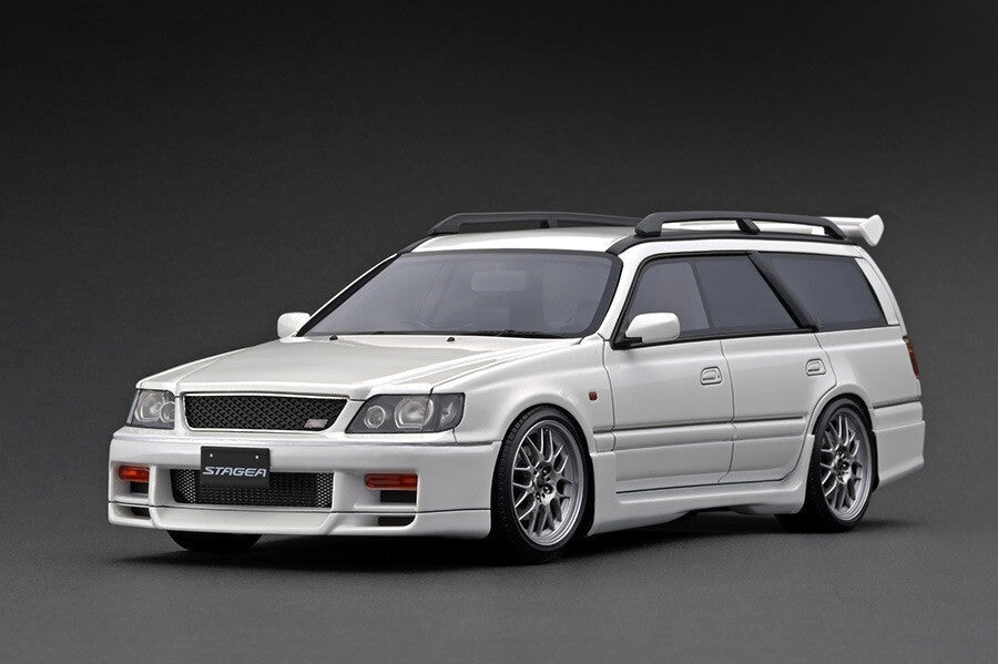 Ignition Model IG2885 1/18 Nissan Stagea 260RS WGNC34 Pearl White BBS