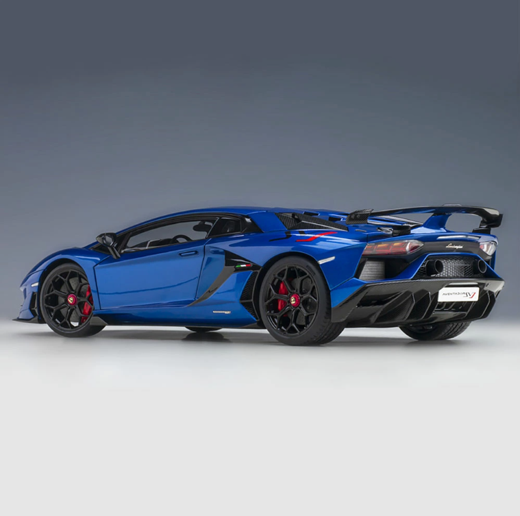 AUTOart 1/18 Lamborghini Aventador SVJ Metallic Blue Resin Model Car 79174
