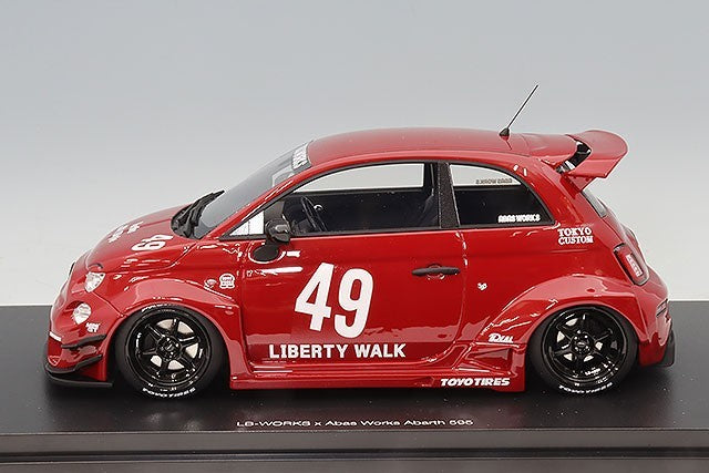 TOP SPEED TS0613 1/18 Abarth 595 LB-WORKS x Abas Works Red