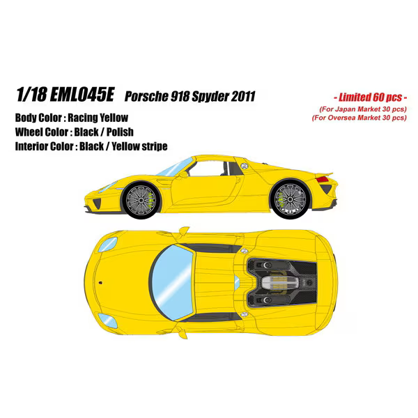 1:18 Porsche 918 Spyder Racing Yellow - EIDOLON EML045E