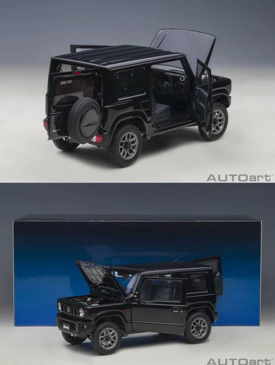 AUTOart 78503 1/18 Suzuki Jimny JB64 Black Pearl Diecast Car with Opening Parts