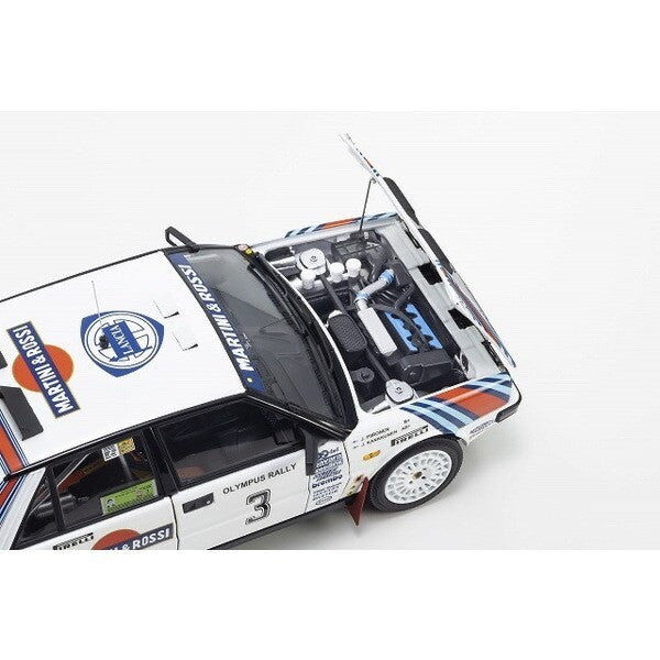 Kyosho KS08960E 1/18 Lancia Delta HF 4WD Olympus Rally 1987 #3 White