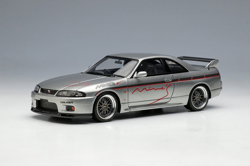 Make Up EIDOLON EM645A 1/43 Mine’s Skyline GT‑R BCNR33 Sonic Silver (Resin-Cast)