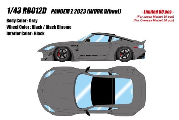 EIDOLON RB012D 1/43 Pandem Nissan Z RZ34 2023 WORK Wheel Gray Ltd 60pcs