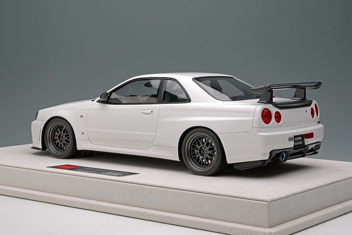 Make Up Eidolon EML130A 1/18 Mine’s Skyline GT-R BNR34 Shiranami White Resin