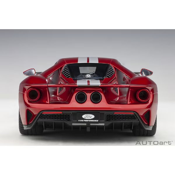 AUTOart 72943 - 1/18 Ford GT 2017 Metallic Red / Silver Stripes