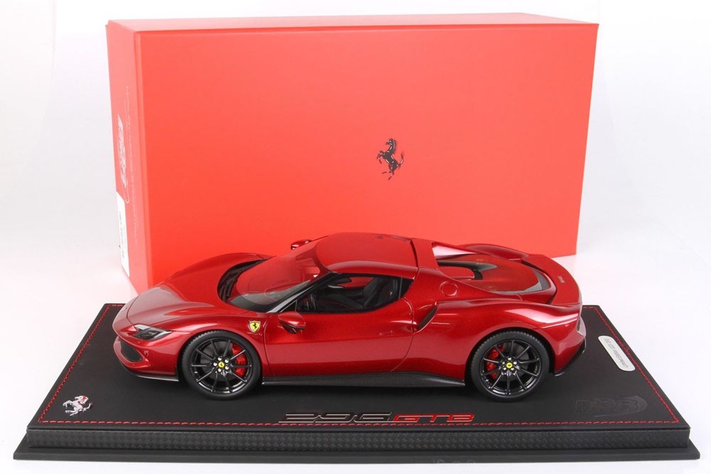 BBR P18210B1V 1/18 Ferrari 296 GTB 2021 Rosso Imola Carbon Wheels Resin Ltd 200