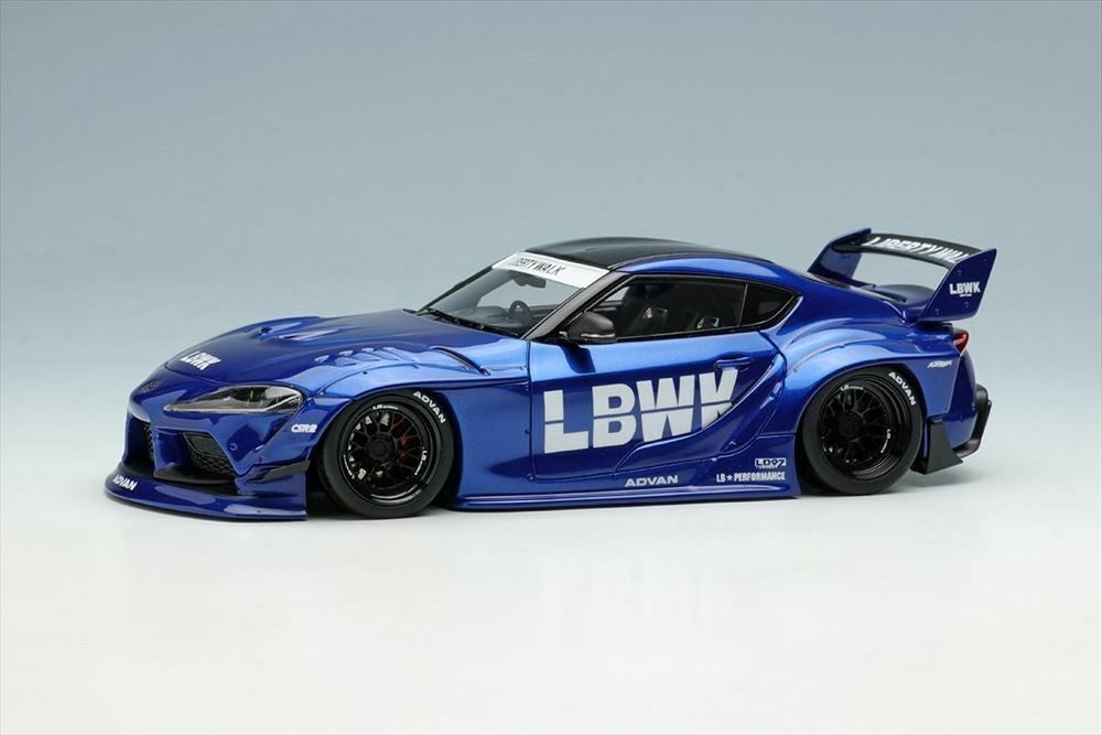 Make Up EIDOLON LB017C 1/43 LB-WORKS GR Supra Candy Blue Metallic LD97 Wheels