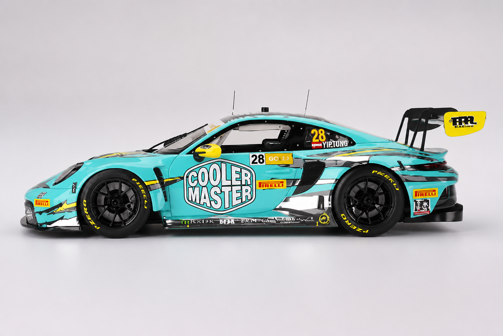 Top Speed TS0550 1/18 Porsche 911 GT3 R 2023 Green #28 HubAuto Macau GP FIA GT