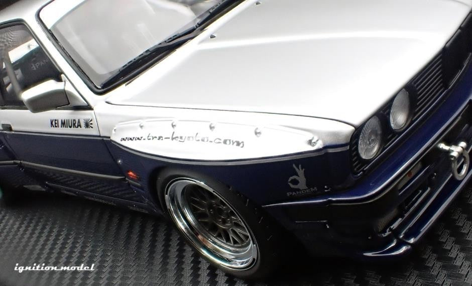 Ignition Model IG3717 1/18 BMW M3 E30 PANDEM 30 Widebody Silver/Blue