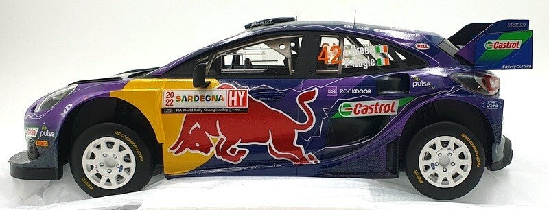 Top Speed TS0491 1/18 Ford Puma Rally Italy Sardinia 2022 2nd Place Car #42