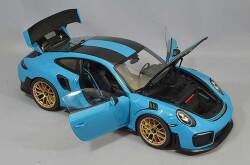 AUTOart Aa78175 Composite 1/18 Porsche 911 (991.2) GT2 RS Weissach Package Blue/Carbon Black - image 4
