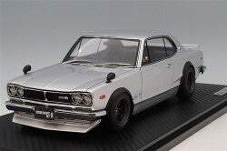 Ignition Model IG4031 1/18 Nissan Skyline 2000 GT-R (KPGC10) Silver/RS Watanabe 8-Spoke 15-inch Wheels(Gunmetal) - image 1