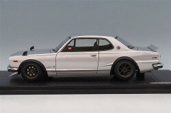 Ignition Model IG4031 1/18 Nissan Skyline 2000 GT-R (KPGC10) Silver/RS Watanabe 8-Spoke 15-inch Wheels(Gunmetal) - image 2