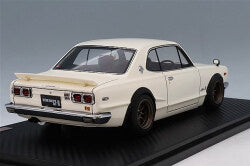 Ignition Model IG4033 1/18 Nissan Skyline 2000 GT-R (KPGC10) White Ivory/RS Watanabe 8-Spoke 15-inch Wheels(Bronze) - image 3