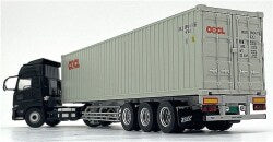 Kyosho KS03939A 1/43 UD Quon GK Nippon Trex Container Semi-Trailer Black/OOCL Container - image 3
