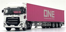 Kyosho KS03939B 1/43 UD Quon GK Nippon Trex Container Semi-Trailer White/ONE Container - image 2